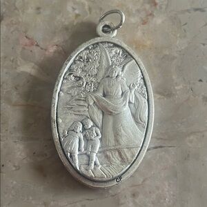 Vintage religious medal Archangel Michael Medal w makers mark